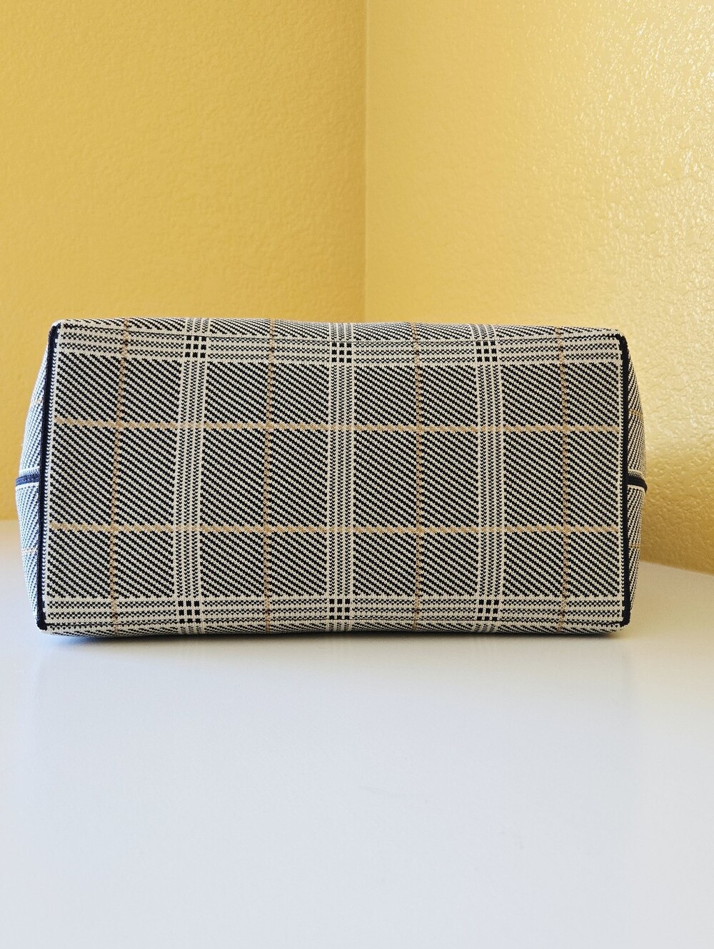 Rothy's The Lightweight Tote Bag In Glen Plaid Black Grey Yellow Tan Reversible - Picture 7 of 16